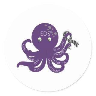 Octopus White Back Ground Classic Round Sticker