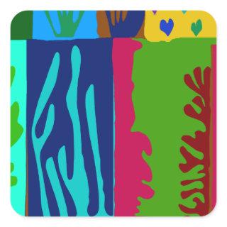 Ode to Matisse Collage Square Sticker