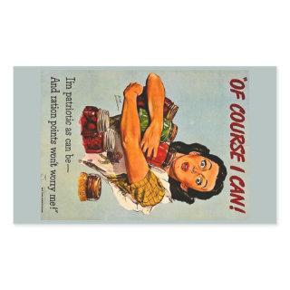 Of Course I Can! Vintage Retro World War II Rectangular Sticker