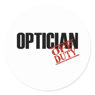 OFF DUTY OPTICIAN LIGHT CLASSIC ROUND STICKER