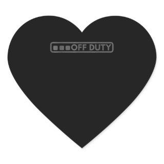 Off Duty Perfect For Police Army Law Enforcement Heart Sticker