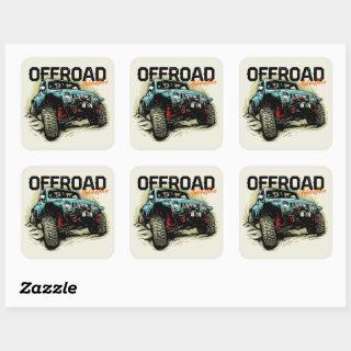 Off-road Adventure 4 X 4 Graphic Rock Crawler Square Sticker