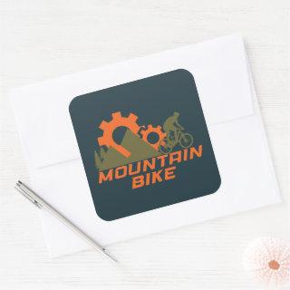 off road mountain biking square sticker