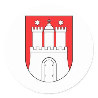 Official Coat of Arms Hamburg Germany Symbol Classic Round Sticker