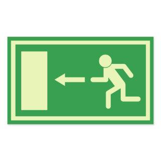 Official Euro Emergency, fire exit sign (left) Rectangular Sticker