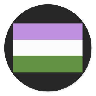 OFFICIAL GENDERQUEER PRIDE FLAG CLASSIC ROUND STICKER