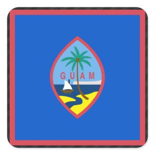 Official Guam Flag on stripes Square Sticker