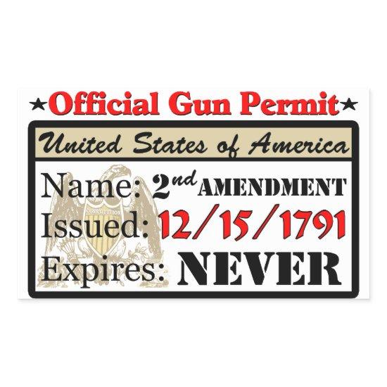 Official Gun Permit! Rectangular Sticker