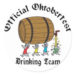 Official Oktoberfest Drinking Team Classic Round Sticker