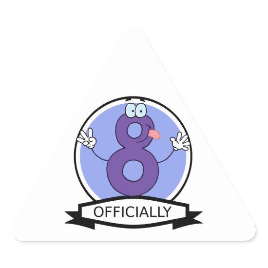 Officially 8 Birthday Banner Triangle Sticker