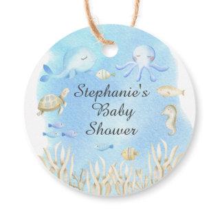 Oh Boy Under The Sea Baby Shower Favor Gift Tag