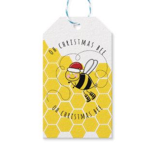 oh christmas bee tree cute funny pun card gift tags