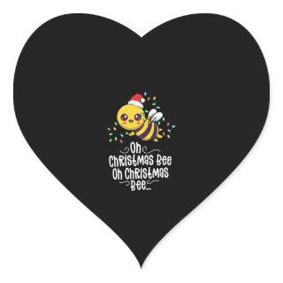 Oh Christmas Bee Xmas Family Holidays Kawaii Mom Heart Sticker