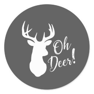 Oh Deer Baby Shower Country Lodge Classic Round Sticker