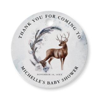 Oh Deer! Winter Baby Shower Thank You Gift Favor Tags