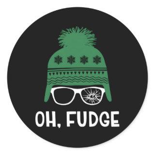Oh Fudge Saying Classic Round Sticker
