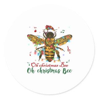 Oh Merry Christmas Bee Gifts Classic Round Sticker
