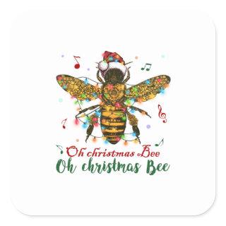 Oh Merry Christmas Bee Gifts Square Sticker