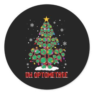Oh Optometree Fun Optician Glasses Tree Classic Round Sticker