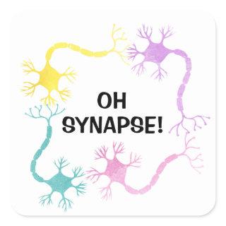 Oh Snap! Science Neuron Biology Teacher Funny Square Sticker