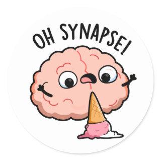 Oh Synapse Funny Brain Pun  Classic Round Sticker
