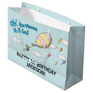 Oh, The Places He'll Go! - First Birthday Large Gift Bag