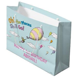 Oh, The Places She'll Go! - First Birthday Girl Large Gift Bag