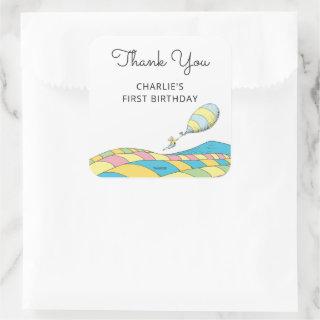 Oh! The Places You'll Go! Boy Birthday Thank You Square Sticker