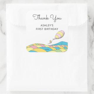 Oh! The Places You'll Go! Girl Birthday Thank You  Square Sticker