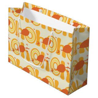 Oh, the Places You'll Go | Orange Text Pattern Large Gift Bag