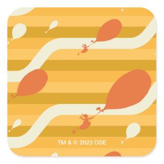 Oh, The Places You'll Go! Retro Balloon Pattern Square Sticker