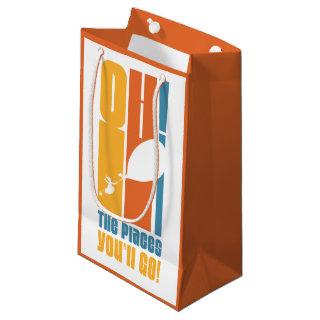 Oh, The Places You'll Go! Tall Retro Typography Small Gift Bag