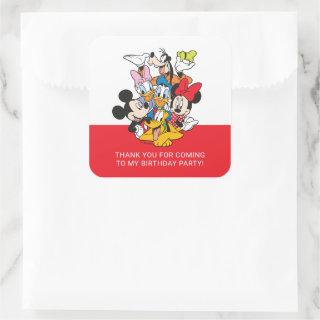 Oh, Toodles | Mickey & Friends Birthday Thank You Square Sticker