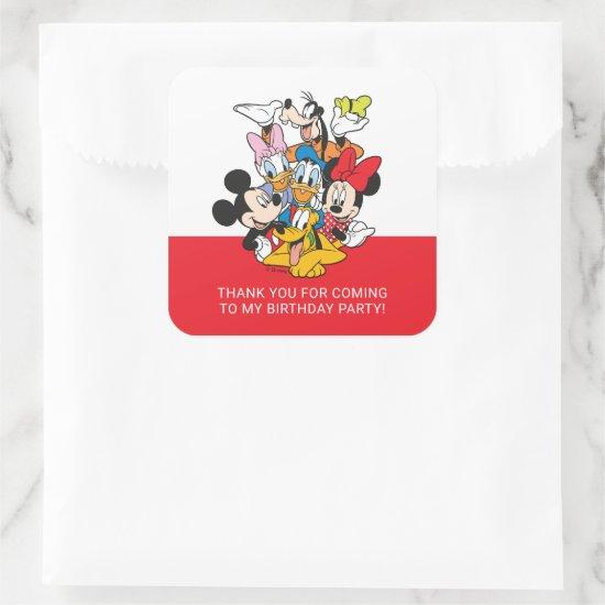 Oh, Toodles | Mickey & Friends Birthday Thank You Square Sticker