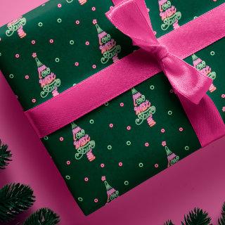 Oh What Fun Pink Green Neon Lights Christmas Tree
