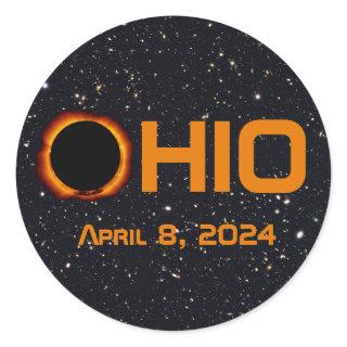 Ohio 2024 Total Solar Eclipse  Classic Round Sticker