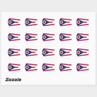 Ohio State Flag USA Classic Round Sticker