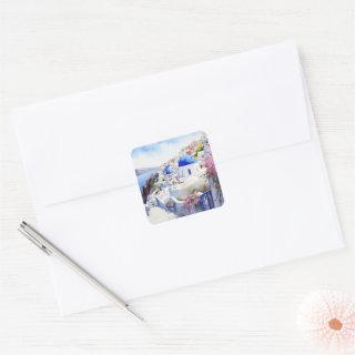 Oia Santorini Greec Square Sticker