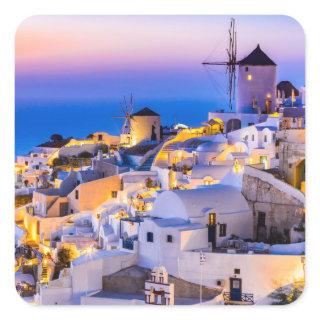 Oia Santorini Square Sticker