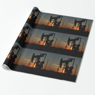 Oil Pump Jack At Sunset Gift Wrap