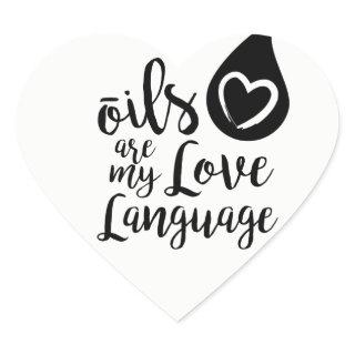 Oils are my Love Language heart stickers