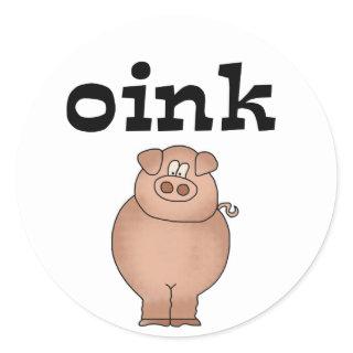Oink Pig T-shirts and Gifts Classic Round Sticker