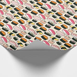Oishii Sushi Fun Illustrations Pattern (Grey)