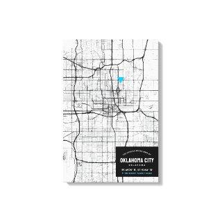 Oklahoma City Map + Mark Your Location Canvas Print