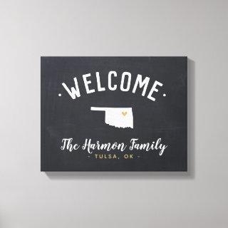 Oklahoma Family Monogram Welcome Sign