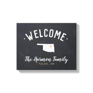 Oklahoma Family Monogram Welcome Sign