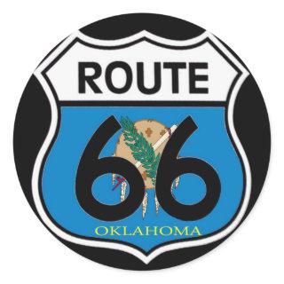 Oklahoma flag Route 66 Shield Classic Round Sticker