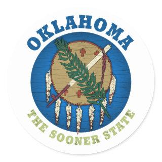 OKLAHOMA SOONER STATE FLAG CLASSIC ROUND STICKER