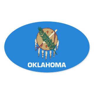 Oklahoma State Flag Design Oval Sticker