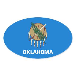 Oklahoma State Flag Oval Sticker